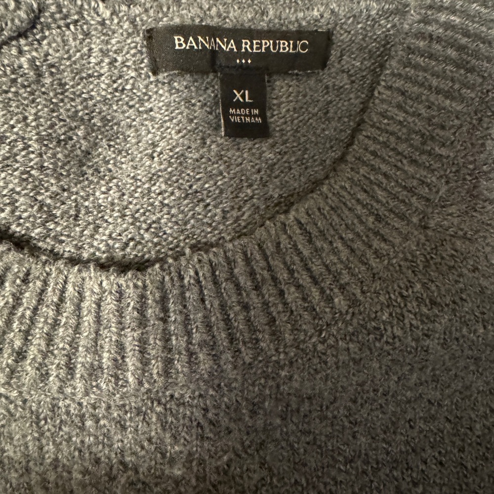 Banana Republic Gray XL Men's Wool Sweater Crewneck - Picture 2 of 2